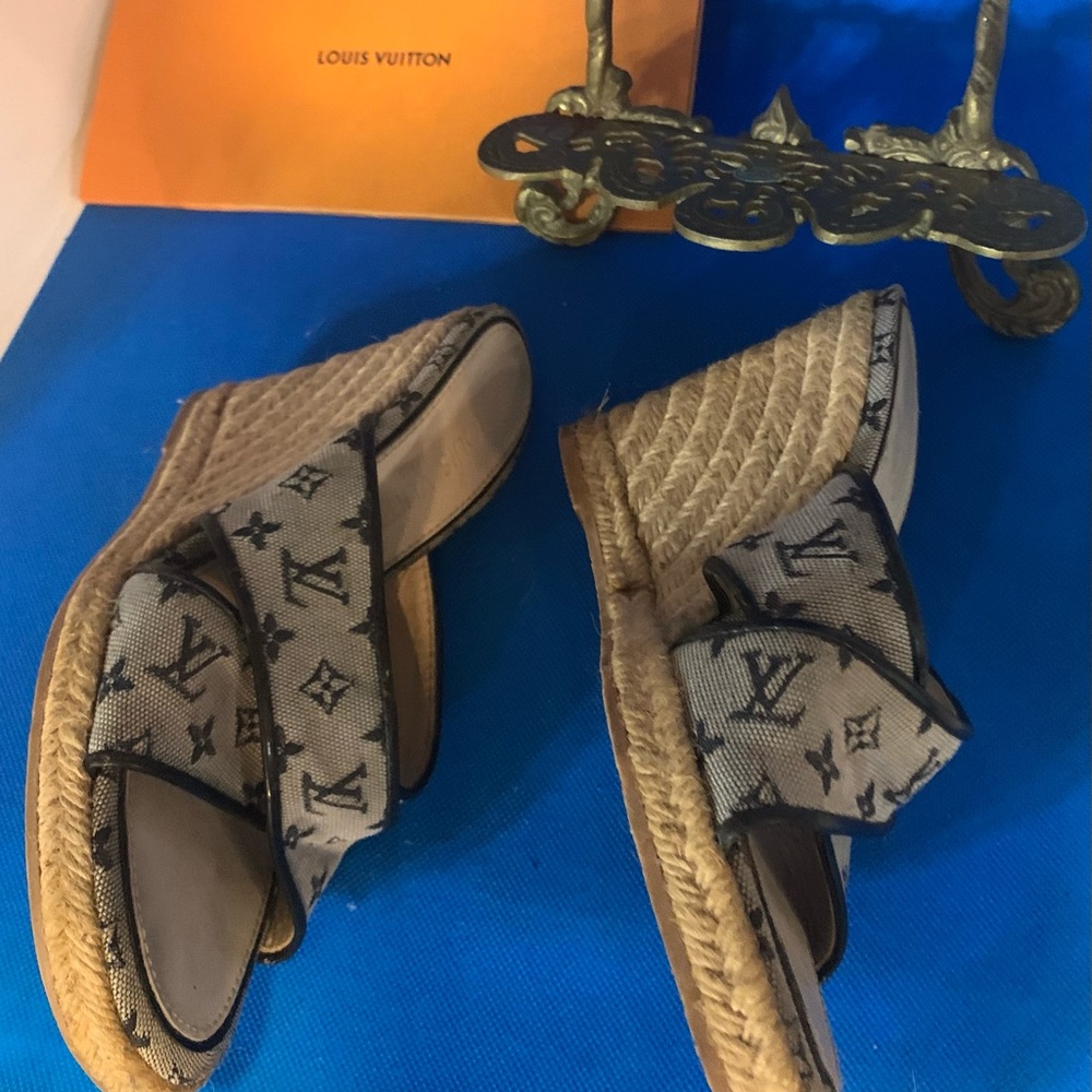 Louis Vuitton mini monogram espadrille wedges LV Toe Mule Ibiza  Date codeCA0123 - Picture 3 of 10
